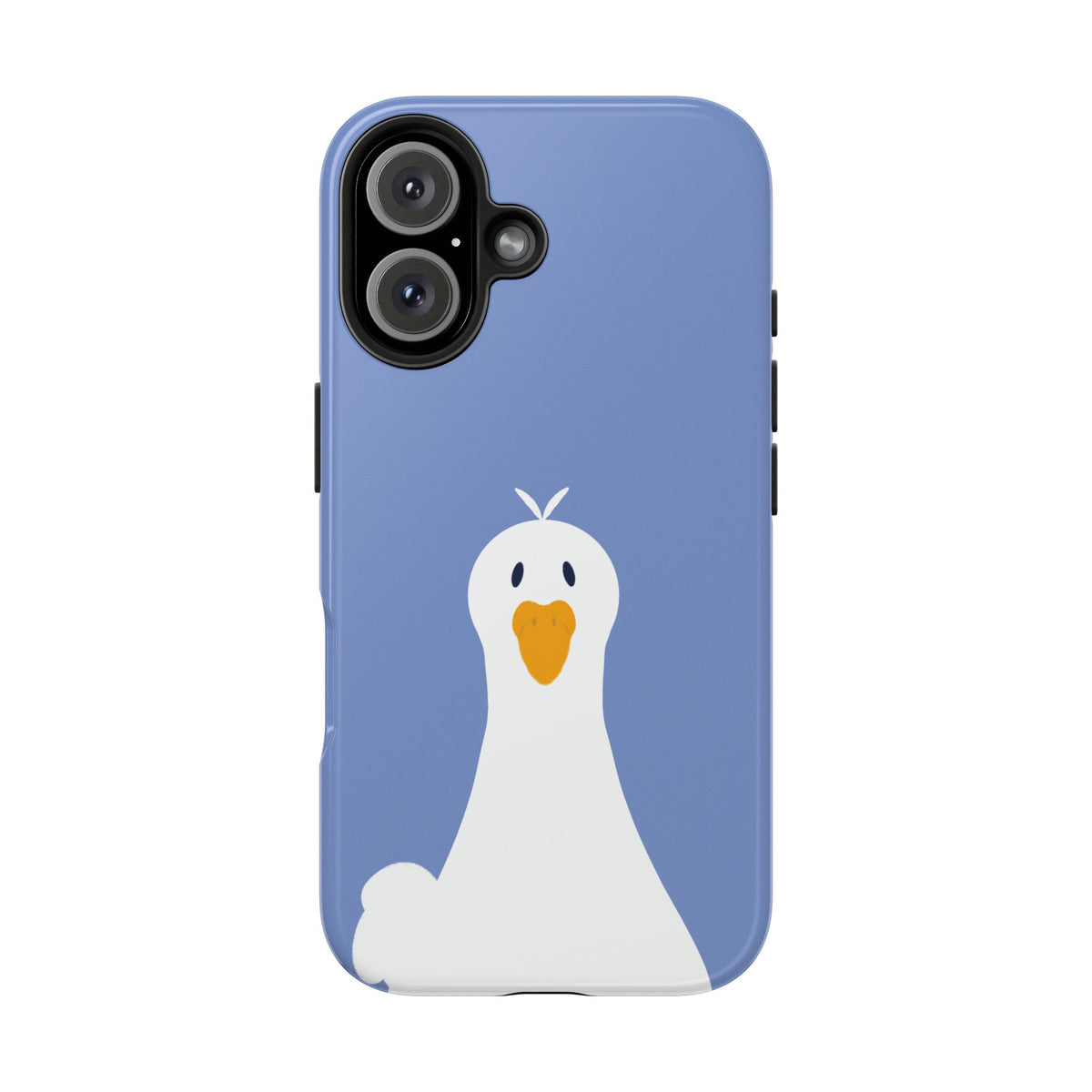 Goofy Goose Tough Phone Case — Cute Minimalist Duck Design on Blue