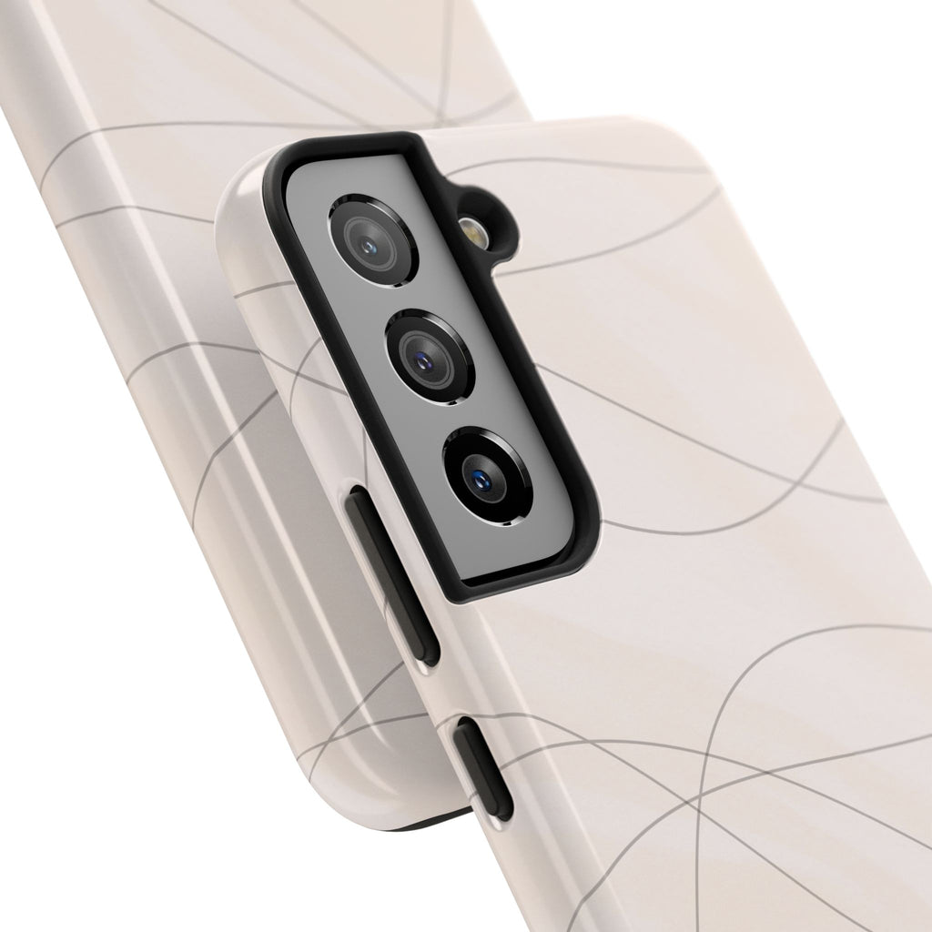 Minimal Beige Wave Tough Phone Case — Protective Slim Phone Case