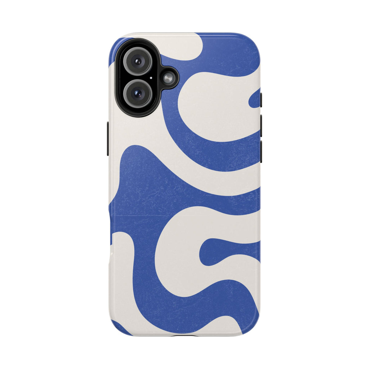 Blue Retro Swirl Tough Phone Case — Durable Abstract Pattern