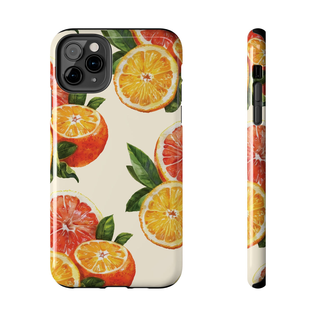 Citrus Squeeze Tough Phone Case — Watercolor Orange & Grapefruit Protective Cover