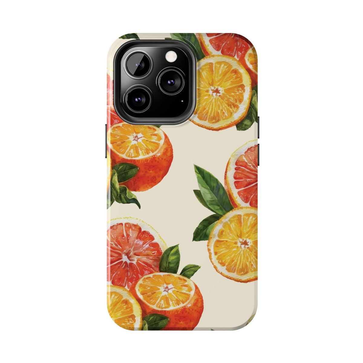 Citrus Squeeze Tough Phone Case — Watercolor Orange & Grapefruit Protective Cover