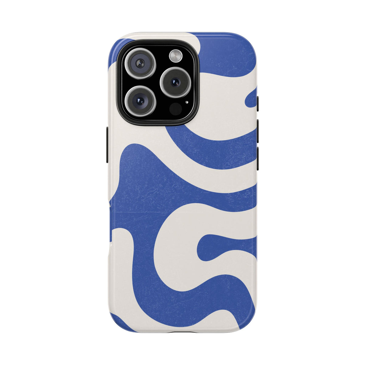 Blue Retro Swirl Tough Phone Case — Durable Abstract Pattern