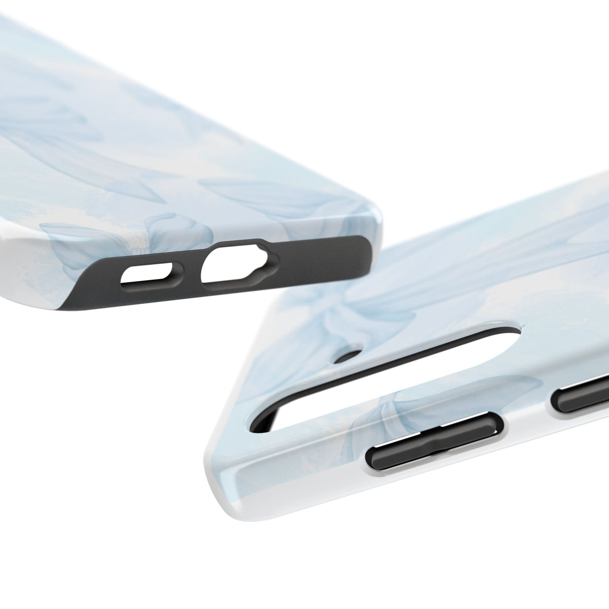 Pale Blue Bow Pattern Tough Phone Case