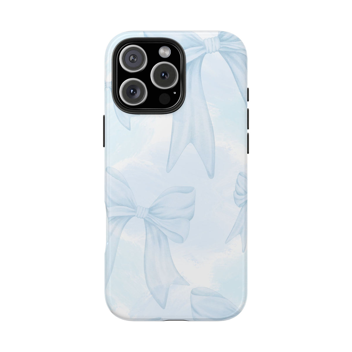 Pale Blue Bow Pattern Tough Phone Case