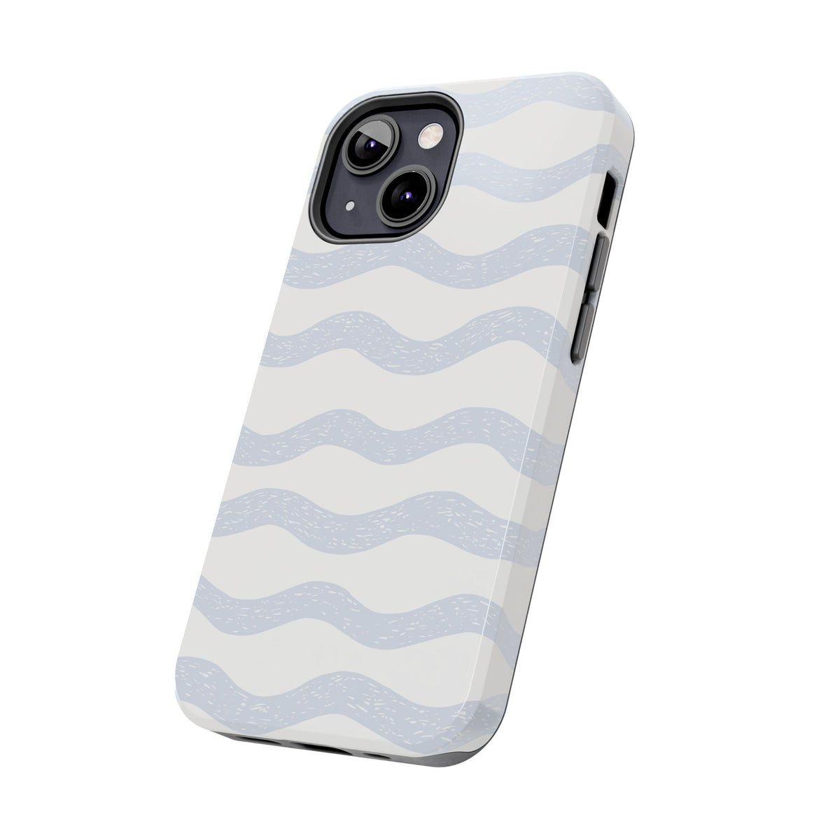 Tough Phone Case – Subtle Blue Wavy Stripes, Durable Protective Cover