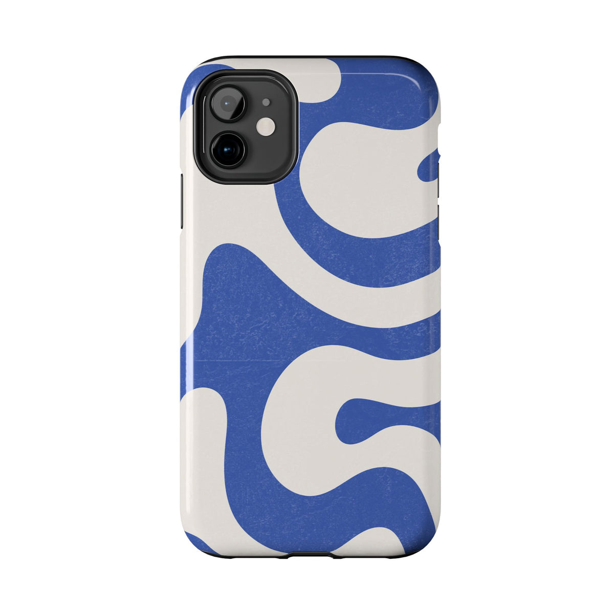 Blue Retro Swirl Tough Phone Case — Durable Abstract Pattern