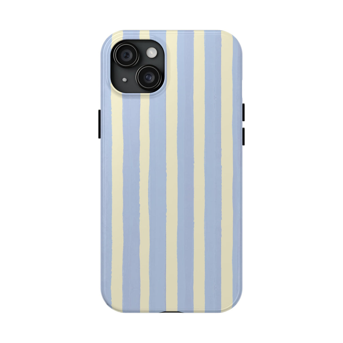 Pastel Stripe Tough Phone Case — Blue & Cream Protective Cover