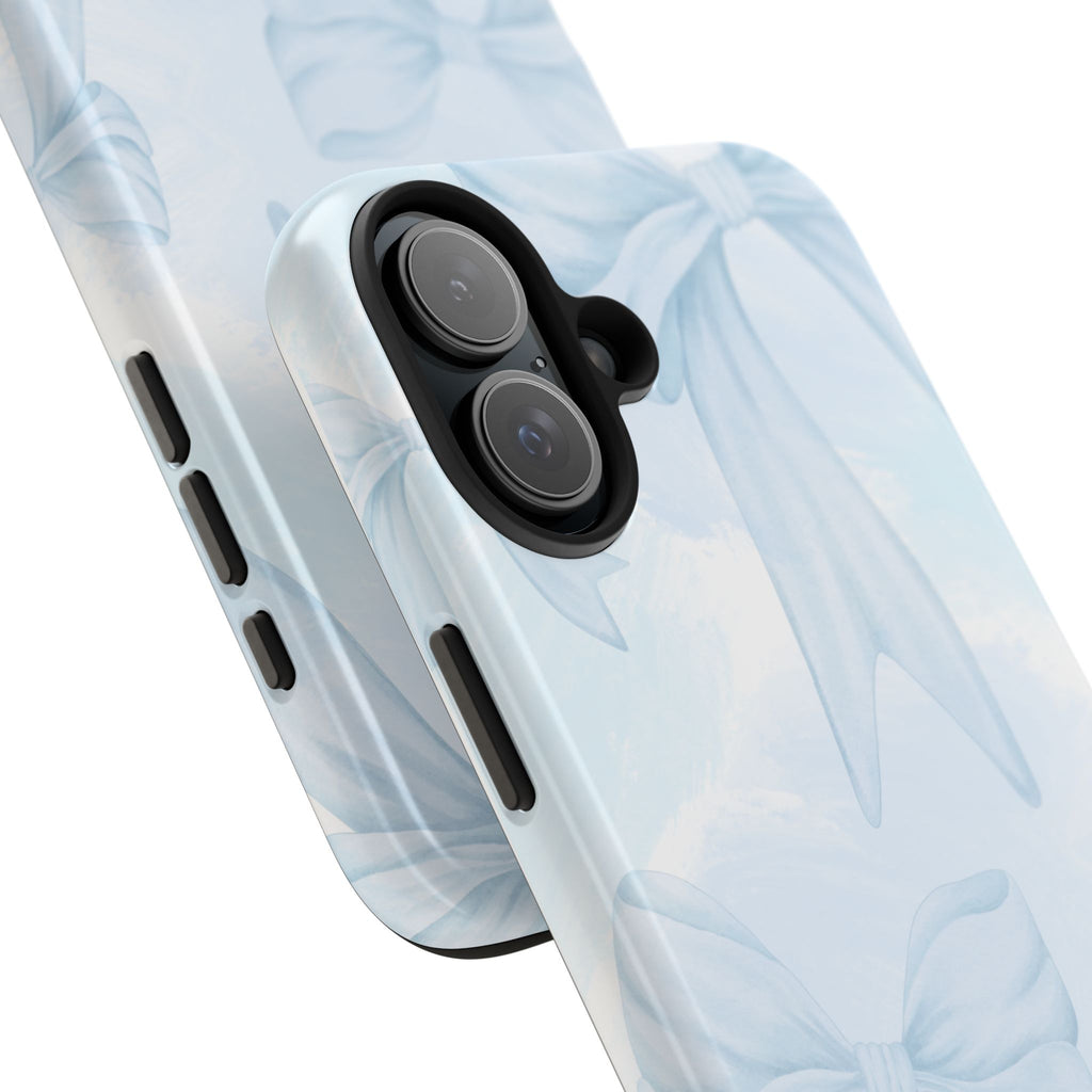 Pale Blue Bow Pattern Tough Phone Case