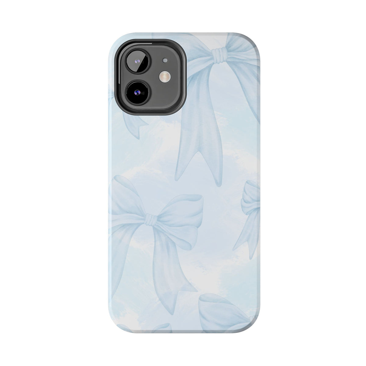 Pale Blue Bow Pattern Tough Phone Case