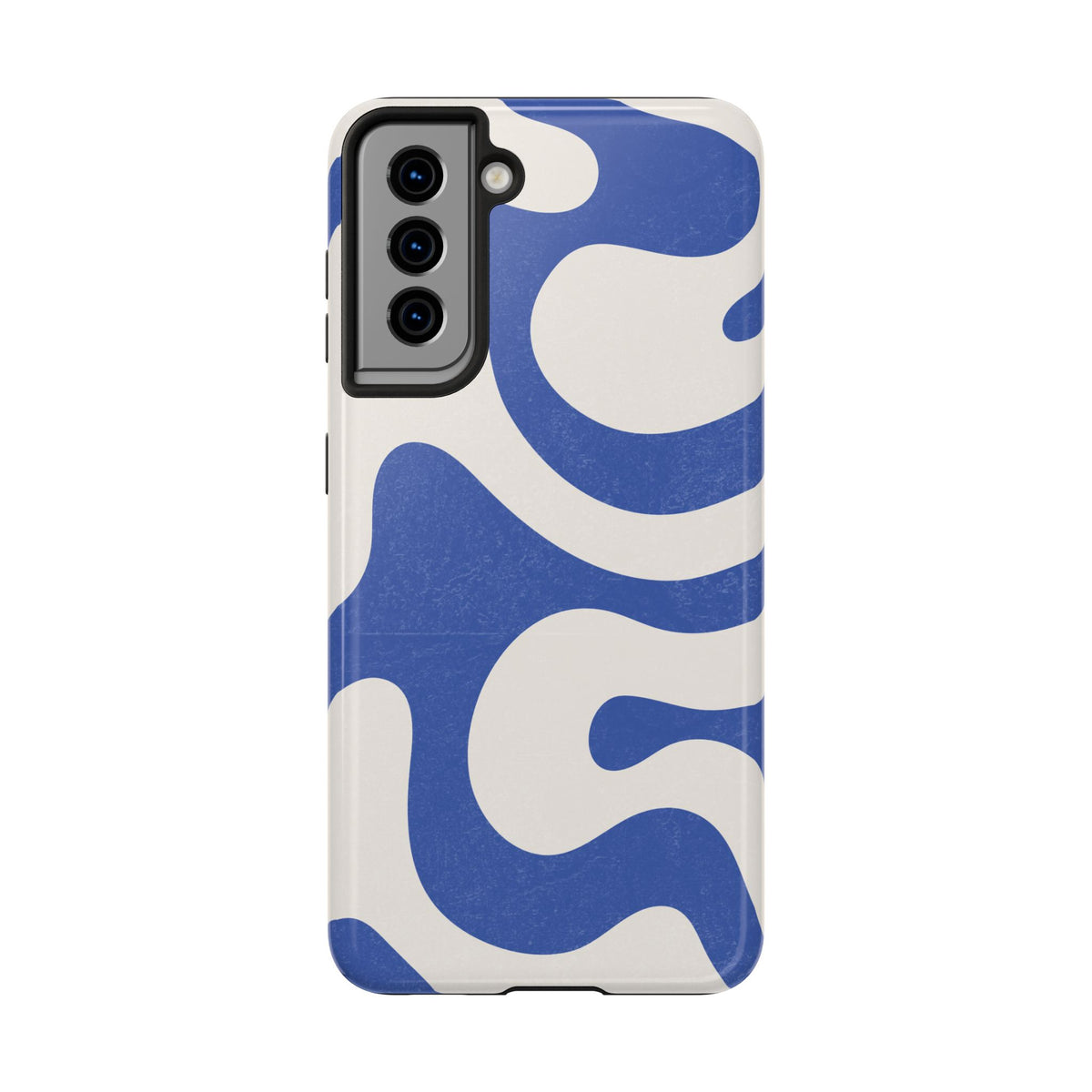 Blue Retro Swirl Tough Phone Case — Durable Abstract Pattern