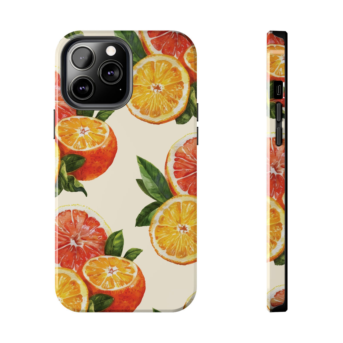 Citrus Squeeze Tough Phone Case — Watercolor Orange & Grapefruit Protective Cover