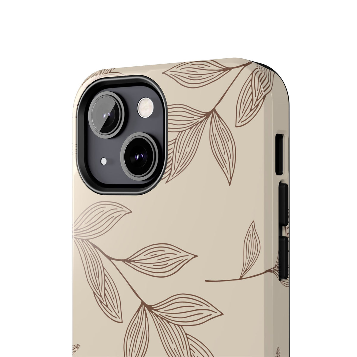 Tough Phone Case — Neutral Botanical Leaf Design (Protective Floral iPhone Case)