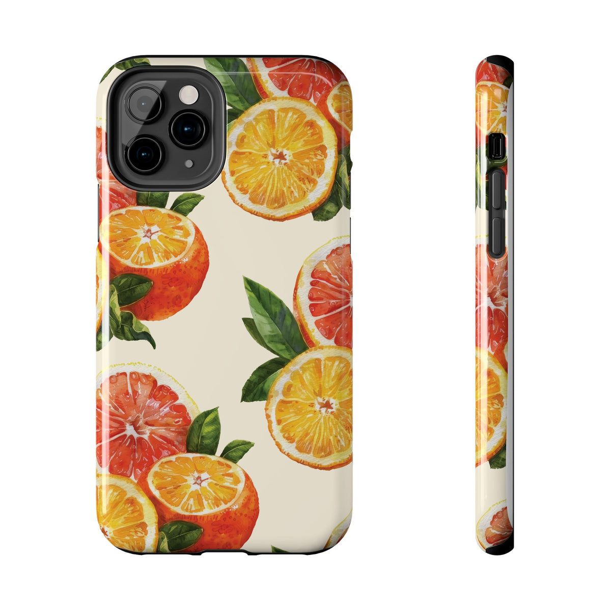 Citrus Squeeze Tough Phone Case — Watercolor Orange & Grapefruit Protective Cover