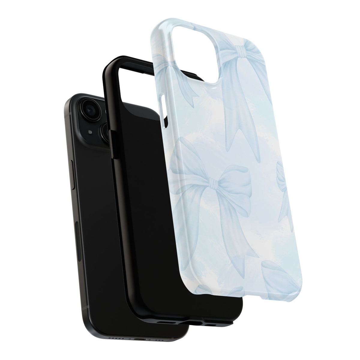 Pale Blue Bow Pattern Tough Phone Case