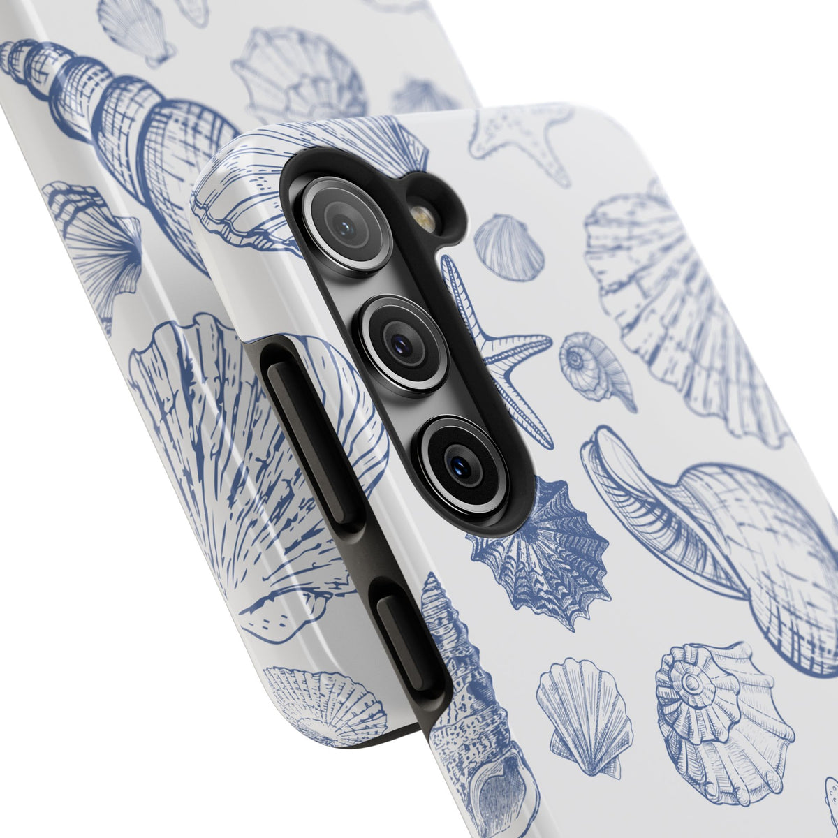 Seaside Sketch Tough Phone Case – Blue Shells & Starfish Protective Cover