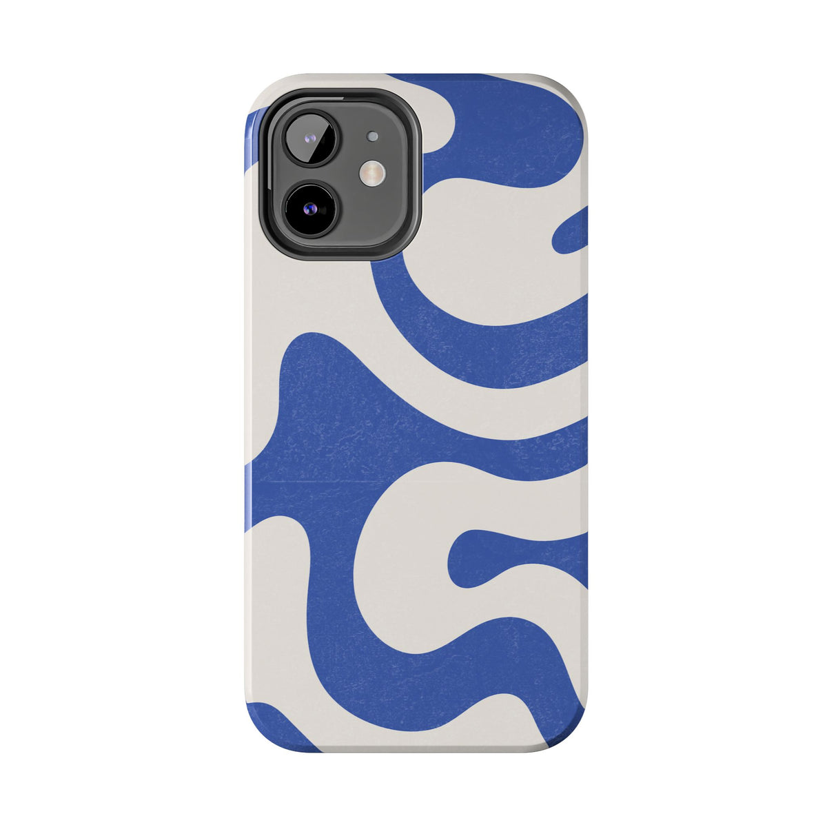 Blue Retro Swirl Tough Phone Case — Durable Abstract Pattern