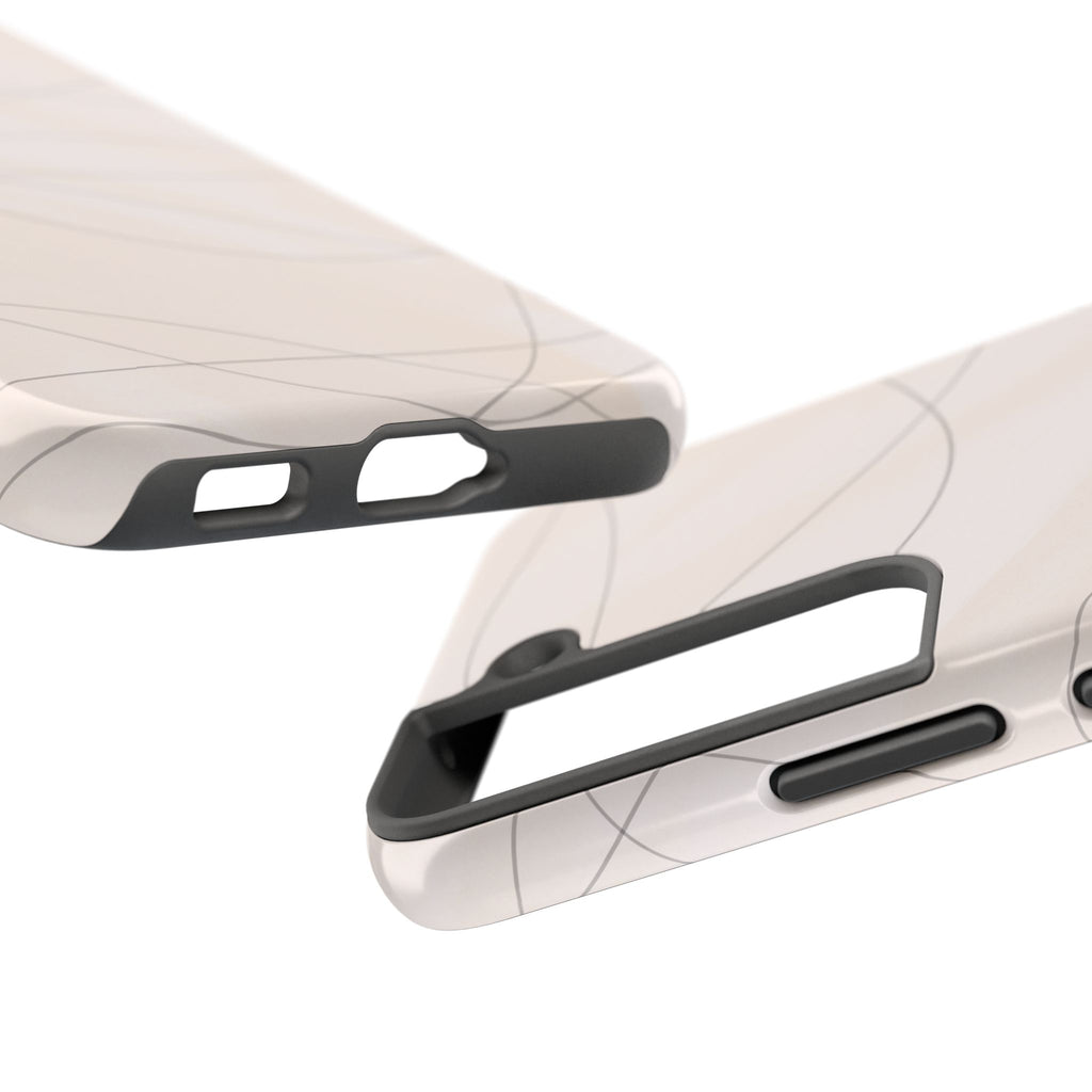 Minimal Beige Wave Tough Phone Case — Protective Slim Phone Case