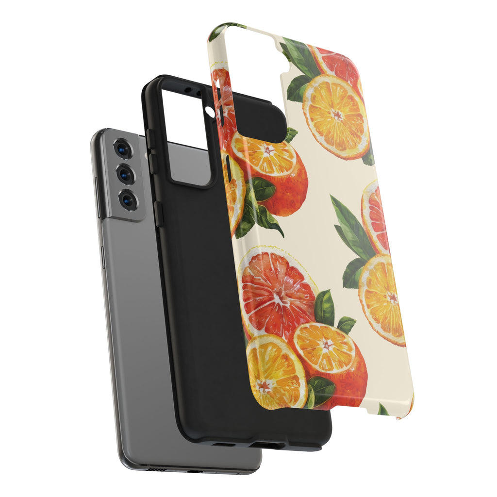 Citrus Squeeze Tough Phone Case — Watercolor Orange & Grapefruit Protective Cover