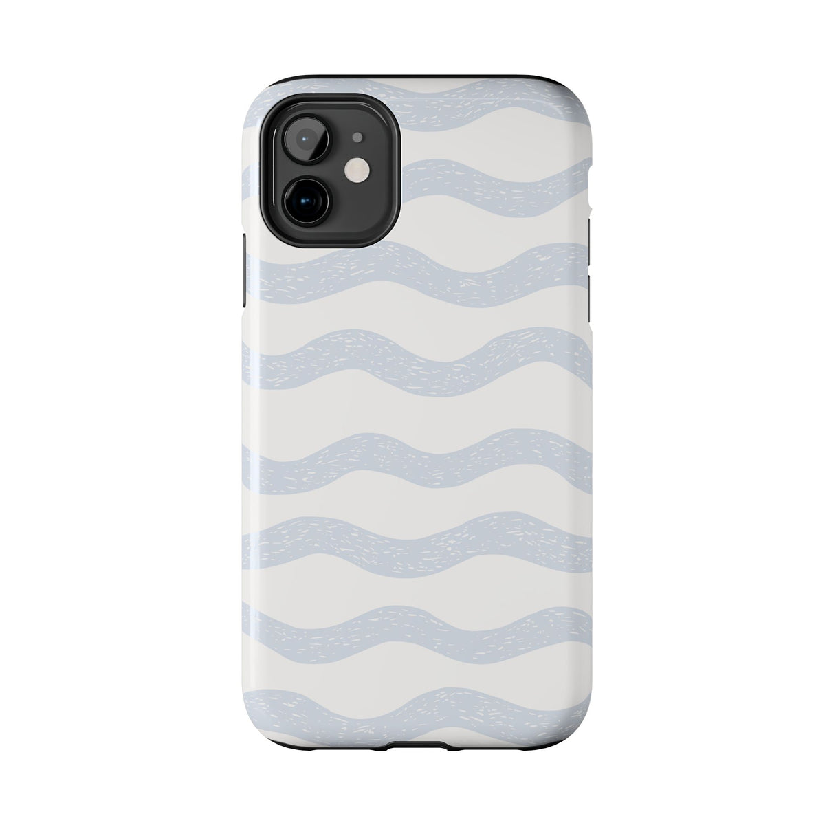 Tough Phone Case – Subtle Blue Wavy Stripes, Durable Protective Cover
