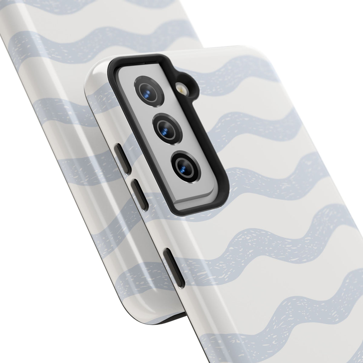 Tough Phone Case – Subtle Blue Wavy Stripes, Durable Protective Cover