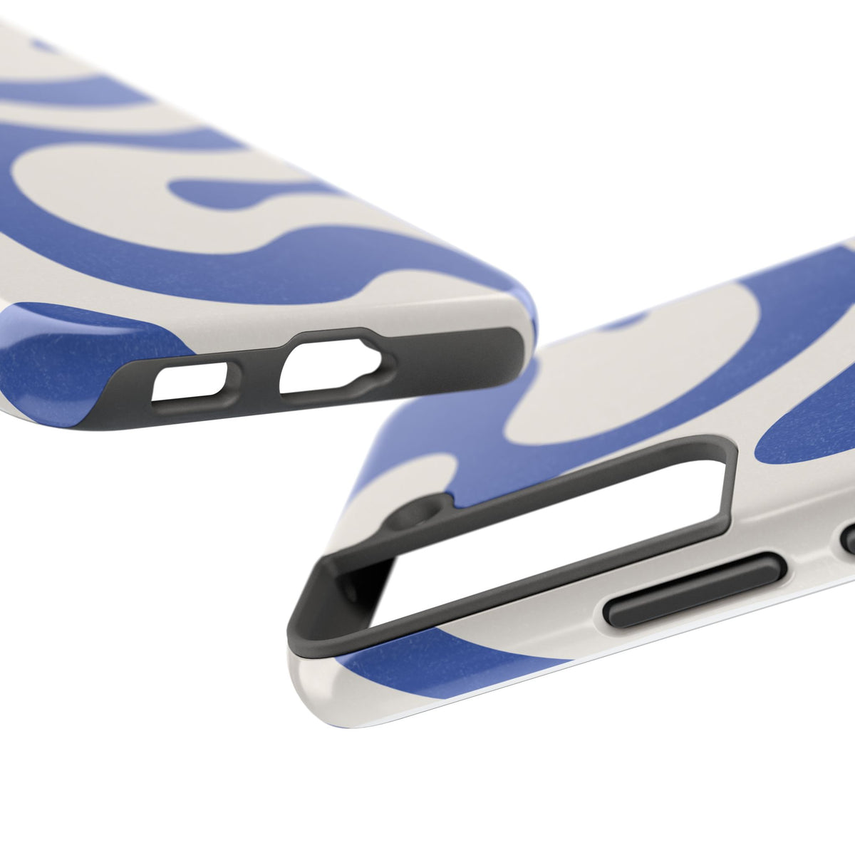 Blue Retro Swirl Tough Phone Case — Durable Abstract Pattern
