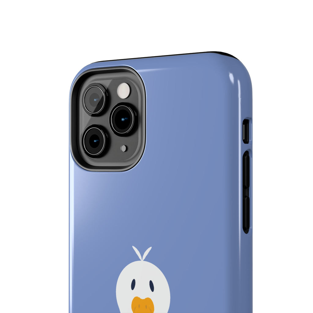 Goofy Goose Tough Phone Case — Cute Minimalist Duck Design on Blue