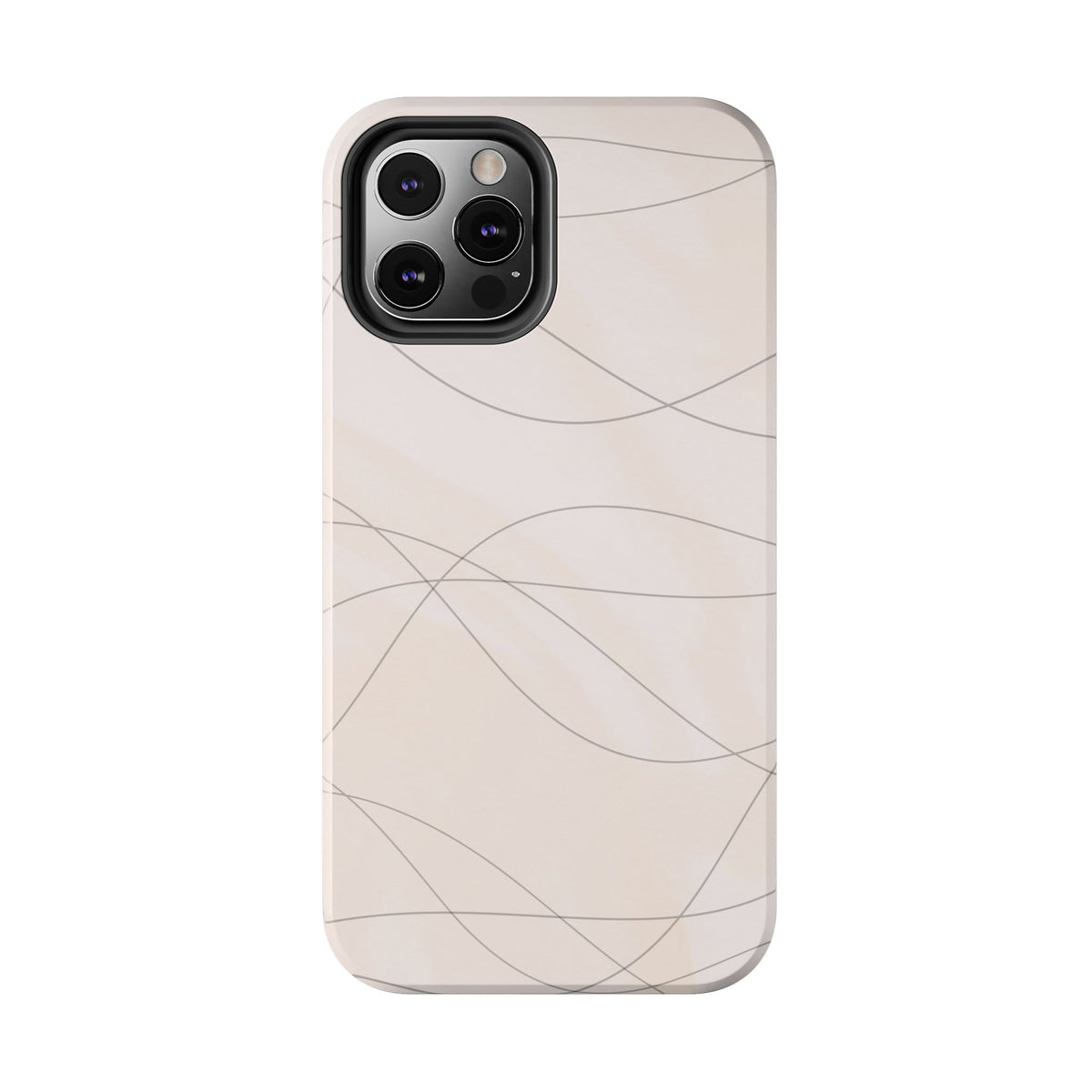 Minimal Beige Wave Tough Phone Case — Protective Slim Phone Case