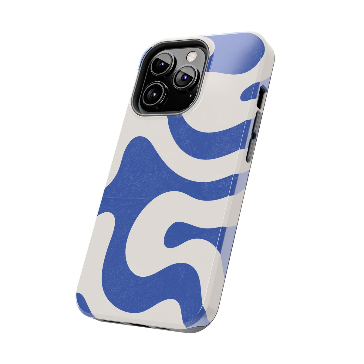 Blue Retro Swirl Tough Phone Case — Durable Abstract Pattern