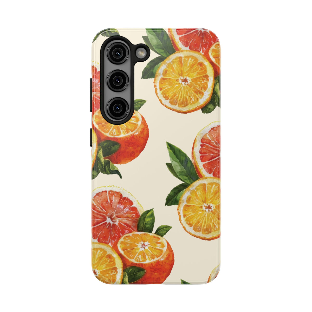 Citrus Squeeze Tough Phone Case — Watercolor Orange & Grapefruit Protective Cover