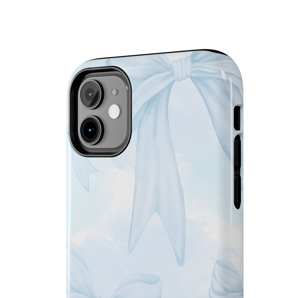 Pale Blue Bow Pattern Tough Phone Case