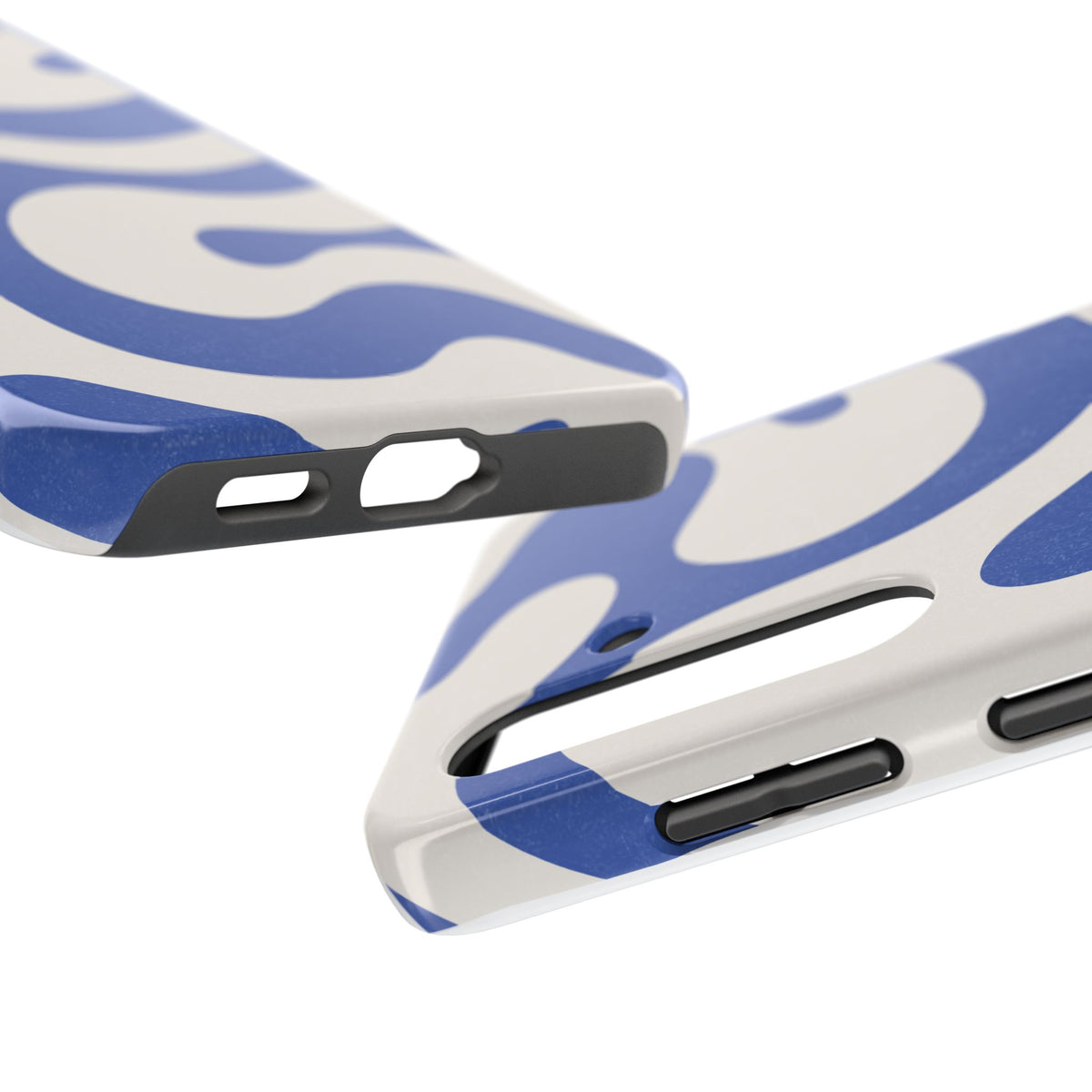 Blue Retro Swirl Tough Phone Case — Durable Abstract Pattern