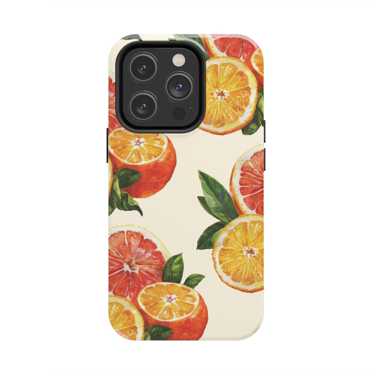 Citrus Squeeze Tough Phone Case — Watercolor Orange & Grapefruit Protective Cover