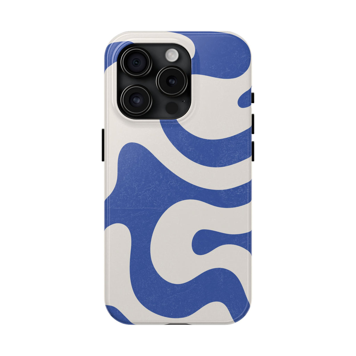 Blue Retro Swirl Tough Phone Case — Durable Abstract Pattern