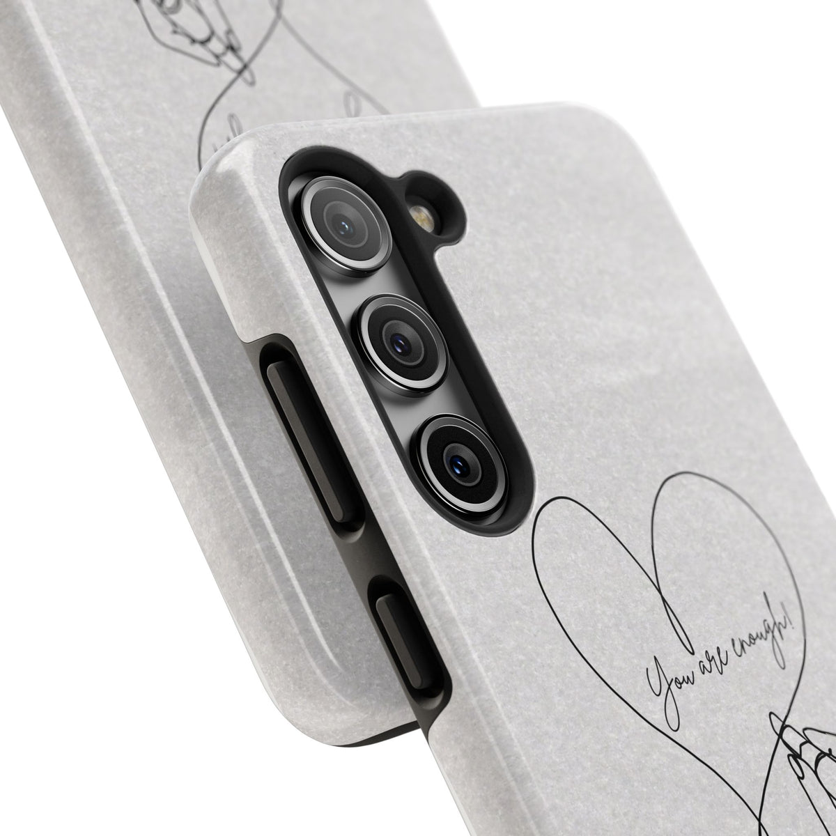 Tough Phone Case — Minimal Line Art Heart with "You Are Enough" Inspirational Design